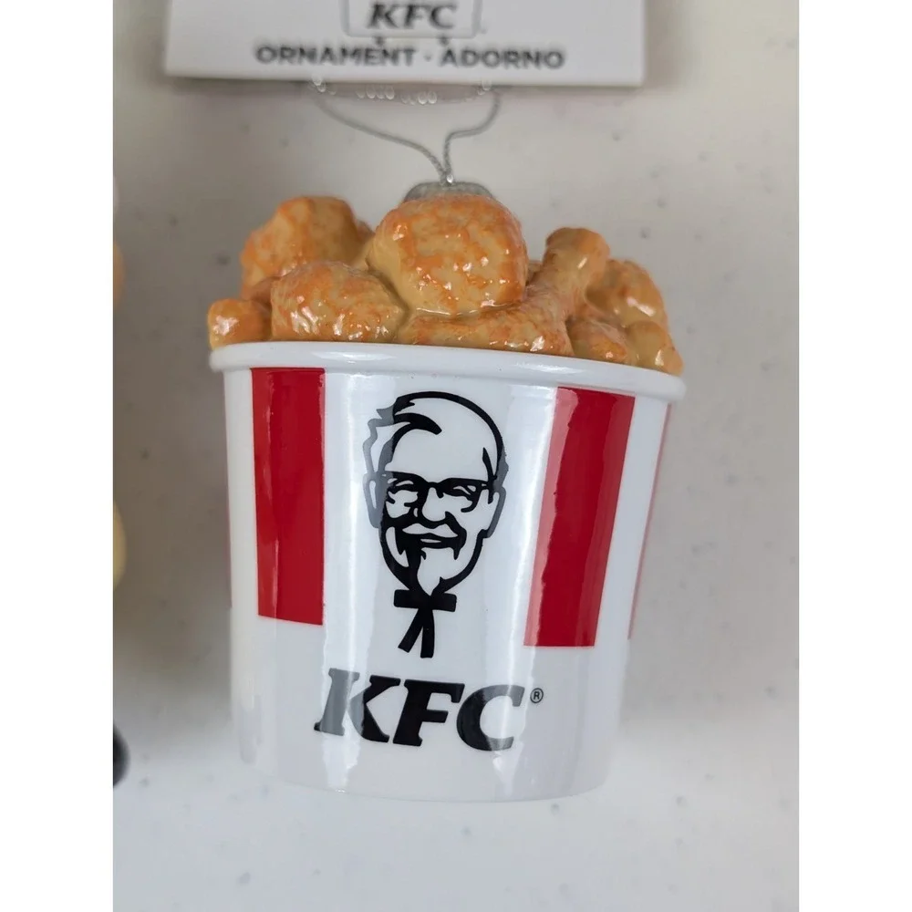 Ruz KFC Bucket of Chicken & Colonel Sanders Christmas Ornaments 4